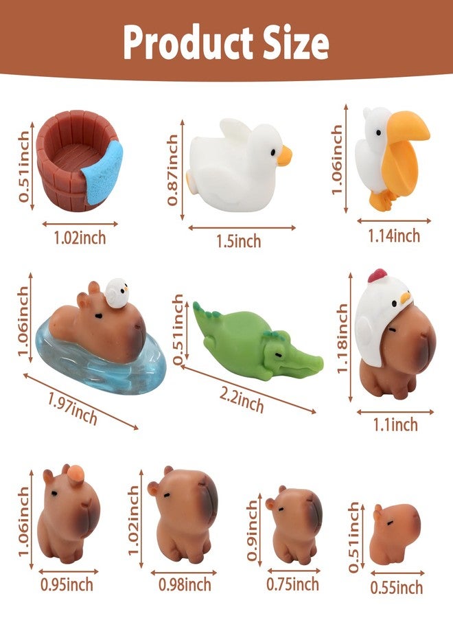 Xorim Capybara Toy 20 Pcs Set Mini Capybara Cute Resin Cake Decoration Suitable for Car Dashboard, Toy House, Micro Landscape Bonsai Craft, Fairy Garden Home Decoration (Khaki) - Image 2